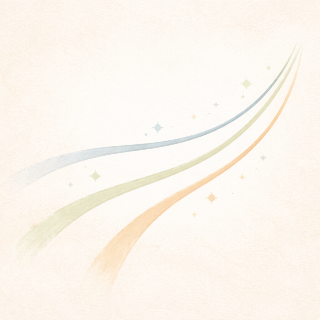 それぞれ異なる学びの道筋を示した抽象的なイメージ